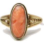 1940s coral cameo ring - Anelli - 