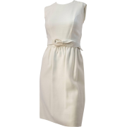 1950s White Sheath Dress - sukienki - 