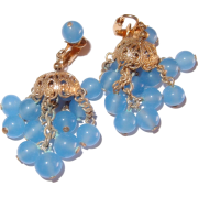 1950s glass bead earrings - Uhani - 