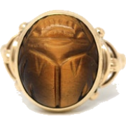 1960s egyptian revival scarab ring - Anelli - 