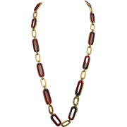 1970s Givenchy Gold + Amber necklace - Ogrlice - 