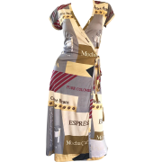 1970s Wayne Rogers Coffee Themed dress - Dresses - 