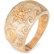 1970s ring seashell seastar enamel gold - Rings - 
