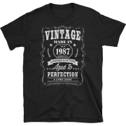 1987 Birthday Gift T-shirt Vintage - Camisola - curta - $17.84  ~ 15.32€