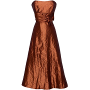 50's Strapless Taffeta Formal Gown Holiday Party Cocktail Dress Bridesmaid Prom Copper - Dresses - $49.99 