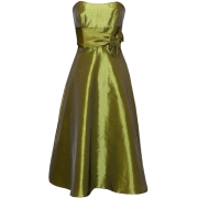 50's Strapless Taffeta Formal Gown Holiday Party Cocktail Dress Bridesmaid Prom Sage - Dresses - $49.99 