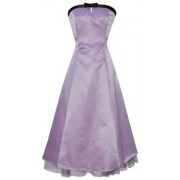 50's Strapless Satin Formal Bridesmaid Gown Holiday Prom Dress - sukienki - $21.41  ~ 18.39€
