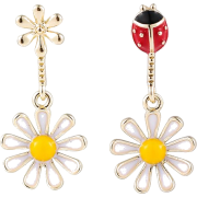 925 Silver Needle Korean Fashion flower earrings - 耳环 - 