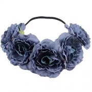 ACTLATI Elegant Big Flower Headband Art Peony Elastic Hair Band Fancy Dress Photo Travel Headwear - Dresses - $13.20 