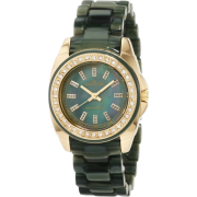 AK Anne Klein Women's 10/9668OMOG Swarovski Crystal Accented Green Marbleized Gold-Tone Bracelet Watch - Watches - $51.13 