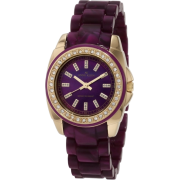 AK Anne Klein Women's 10/9668PMPR Swarovski Crystal Accented Purple Marbleized Gold-Tone Bracelet Watch - Watches - $46.45 