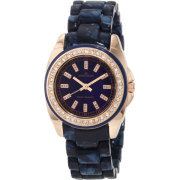 AK Anne Klein Women's 10/9668RGBL Swarovski Crystal Accented Blue Marbleized Rosegold-Tone Bracelet Watch - Watches - $54.54 