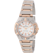 AK Anne Klein Women's 10/9725MPRT Swarovski Crystal Accented Silver-Tone And RoseGol-Tone Bracelet Watch - Watches - $59.97 