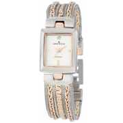 AK Anne Klein Women's 10/9743SVRT Diamond Dial Silver-Tone And Rosegold-Tone Chain Bracelet Watch - Watches - $95.00 