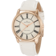 AK Anne Klein Women's 10/9776RGIV Rosegold-Tone Easy-to-Read Dial Ivory Leather Strap Watch - Watches - $65.00 