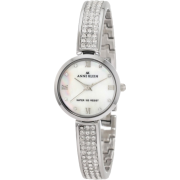 AK Anne Klein Women's 10/9787MPSV Swarovski Crystal Accented Silver-Tone Half Bangle Watch - Watches - $122.76 