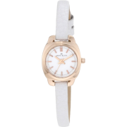 AK Anne Klein Women's 10/9832RGWT Rosegold-Tone White Leather Strap Mini Watch - Watches - $51.99 