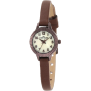 AK Anne Klein Women's 10/9835CMBN Brown Ion-Plated Mini Sized Brown Leather Strap Watch - Watches - $65.00 