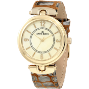 AK Anne Klein Women's 10/9836IMSI Leather Gold-Tone Brown Leather Strap Watch - Watches - $65.00 