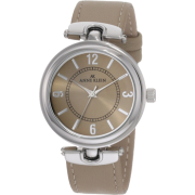 AK Anne Klein Women's 10/9837TPTP Silver-Tone Taupe Leather Strap Watch - Watches - $65.00 