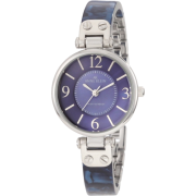 AK Anne Klein Women's 10/9843BMBL Silver-Tone Blue Marbleized Resin Bangle Watch - Watches - $75.00 