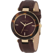 AK Anne Klein Women's 10/9852BMBN Gold-Tone Brown Leather Strap Watch - Watches - $47.28 