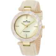 AK Anne Klein Women's 10/9852CMIV Gold-Tone Cream Leather Strap Watch - Watches - $54.56 