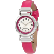 AK Anne Klein Women's 10/9887MPMA Leather Silver-Tone Easy-To-Read Magenta Leather Strap Watch - Watches - $55.00 