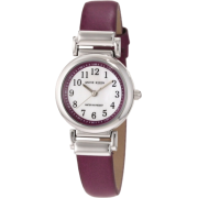 AK Anne Klein Women's 10/9887MPPR Leather Silver-Tone Easy-To-Read Purple Leather Strap Watch - Watches - $55.00 