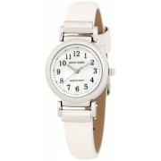 AK Anne Klein Women's 10/9887MPWT Leather Silver-Tone Easy-To-Read White Leather Strap Watch - Watches - $55.00 