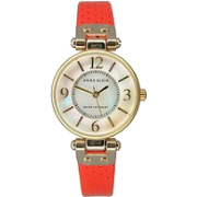 AK Anne Klein Women's 10/9888MPOR Gold-Tone Orange Leather Strap Watch - Watches - $55.00 