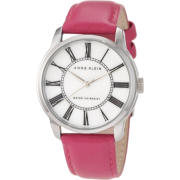 AK Anne Klein Women's 10/9905MPMA Leather Silver-Tone Magenta Leather Strap Watch - Watches - $55.00 