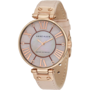 AK Anne Klein Women's 10/9918RGLP Leather Rosegold-Tone Pink Leather Strap Watch - Watches - $65.00 