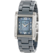 AK Anne Klein Women's 10/9923GMGY Swarovski Crsytal Accented Grey Ceramic Bracelet Watch - Watches - $175.50 