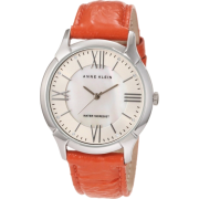 AK Anne Klein Women's 10/9925MPOR Leather Silver-Tone Orange Patent Leather Strap Watch - Watches - $65.00 