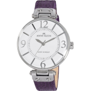 AK Anne Klein Women's 109169WTPR Silver-Tone White Dial and Purple Leather Strap Watch - Watches - $41.47 