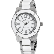 AK Anne Klein Women's 109181WTSV Silver-Tone and White Plastic Dress Watch - Watches - $45.64 