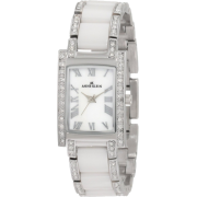 AK Anne Klein Women's 109195MPWT Swarovski Crystal Accented Silver-Tone White Ceramic Watch - Watches - $59.90 