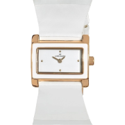 AK Anne Klein Women's 109360WTWT Gold-Tone White Patent "Bow" Leather Watch - Watches - $89.99 