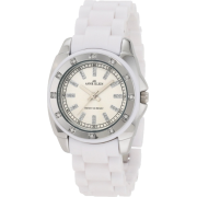 AK Anne Klein Women's 109379SVWT Swarovski Crystal Silver-Tone White Plastic Bracelet Watch - Watches - $44.07 