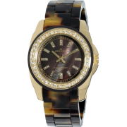 AK Anne Klein Women's 109380BMTO Swarovski Crystal Gold-Tone and Tortoise Plastic Bracelet Watch - Watches - $48.50 