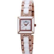 AK Anne Klein Women's 109412WTRG Swarovski Crystal Rosegold-Tone and White Ceramic Bracelet Watch - Watches - $109.95 