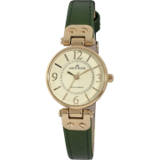 AK Anne Klein Women's 109442IVGN Gold-Tone Ivory Dial and Green Leather Strap Watch - Watches - $49.16 