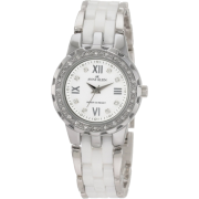 AK Anne Klein Women's 109457WTSV Swarovski Crystal Silver-Tone White Ceramic Bracelet Watch - Watches - $67.02 