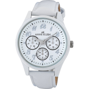 AK Anne Klein Women's 109463WTWT Casual Multi-Function Dial and White Leather Strap Watch - Watches - $75.00 