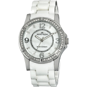 AK Anne Klein Women's 109589MPWT Swarovski Crystal Accented Silver-Tone White Ceramic Watch - Watches - $99.94 