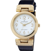 AK Anne Klein Women's 109606WTBL Gold-Tone Round Dial and Iced Blue Leather Strap Watch - Watches - $59.40 