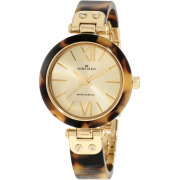 AK Anne Klein Women's 109652CHTO Gold-Tone Tortoise Plastic Bezel and Bangle Bracelet Watch - Watches - $47.28 