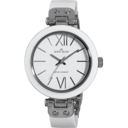 AK Anne Klein Women's 109653WTWT Silver-Tone White Dial and White Plastic Bangle Bracelet Watch - Watches - $47.91 