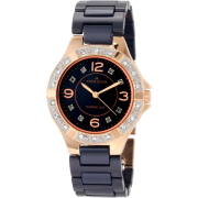 AK Anne Klein Women's 109684RGBL Swarovski Crystal Rosegold-Tone Blue Ceramic Bracelet Watch - Watches - $150.00 